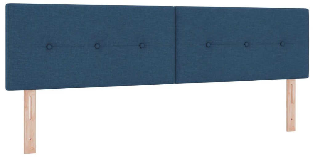 vidaXL Κρεβάτι Box Spring με Στρώμα - Μπλε, 180x200 εκ., Υφάσματα