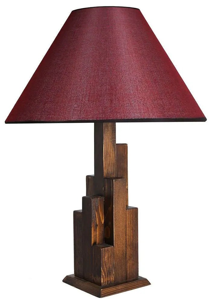 Φωτιστικό Επιτραπέζιο Kule 534LUN1122 Φ45x57cm E27 60W Walnut-Bordo Opviq