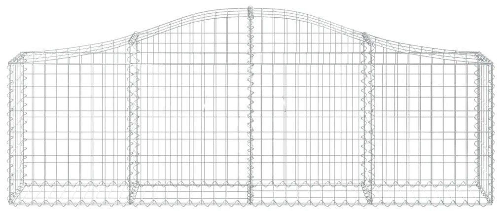 Συρματοκιβώτιο Τοξωτό 200x30x60/80εκ. από Γαλβανισμένο Χάλυβα - Ασήμι