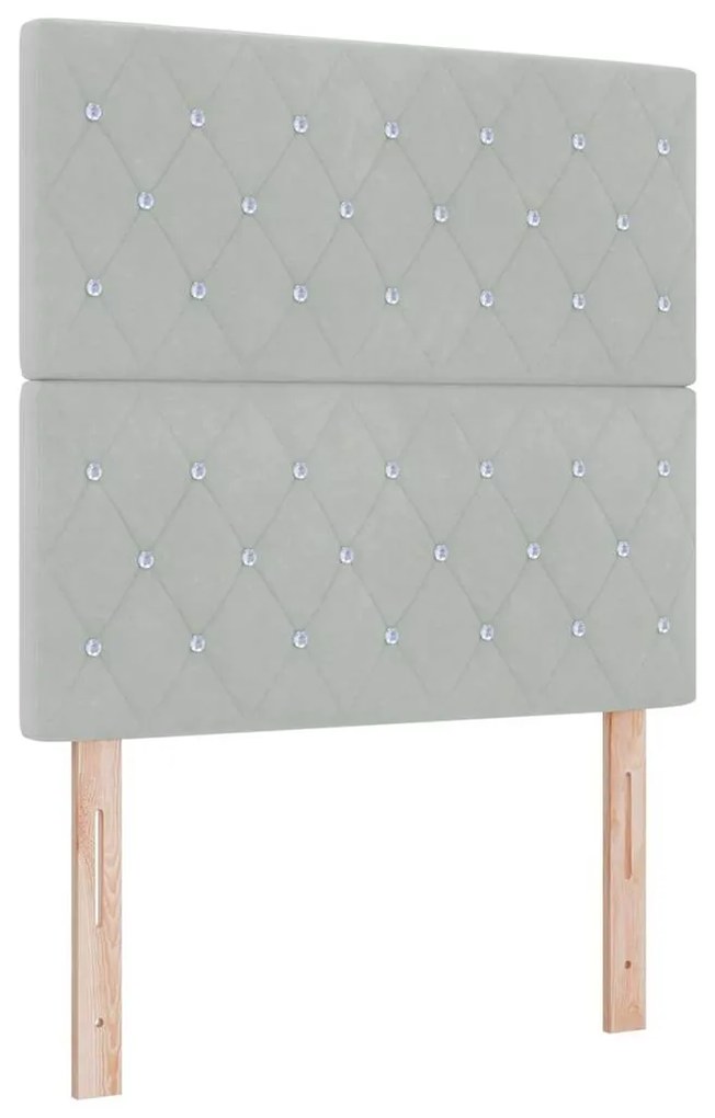 vidaXL Βελούδινο Κεφαλάρι Argyle Ανοιχτό γκρι 100 cm Βελούδο