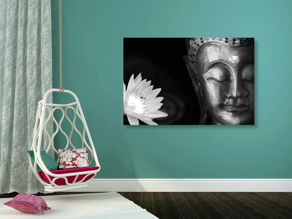 Εικόνα του θεϊκού Βούδα σε ασπρόμαυρο - 120x80