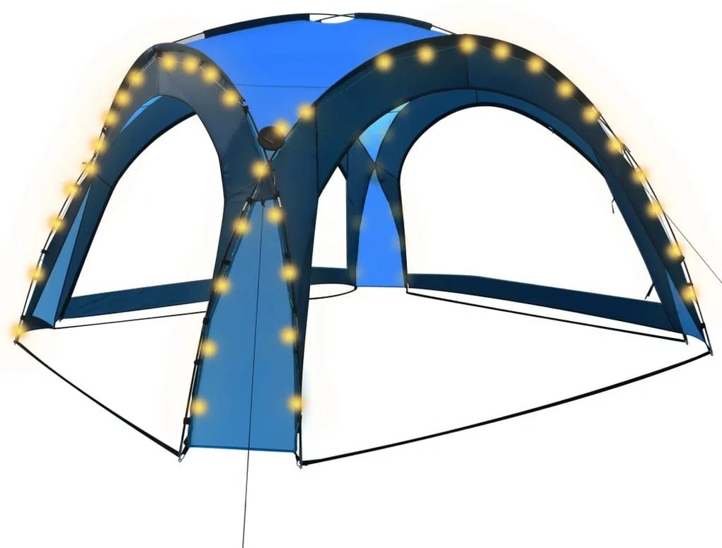 Τέντα Εκδηλώσεων με LED και 4 Τοιχώματα Μπλε 3,6x3,6x2,3 μ. - Μπλε
