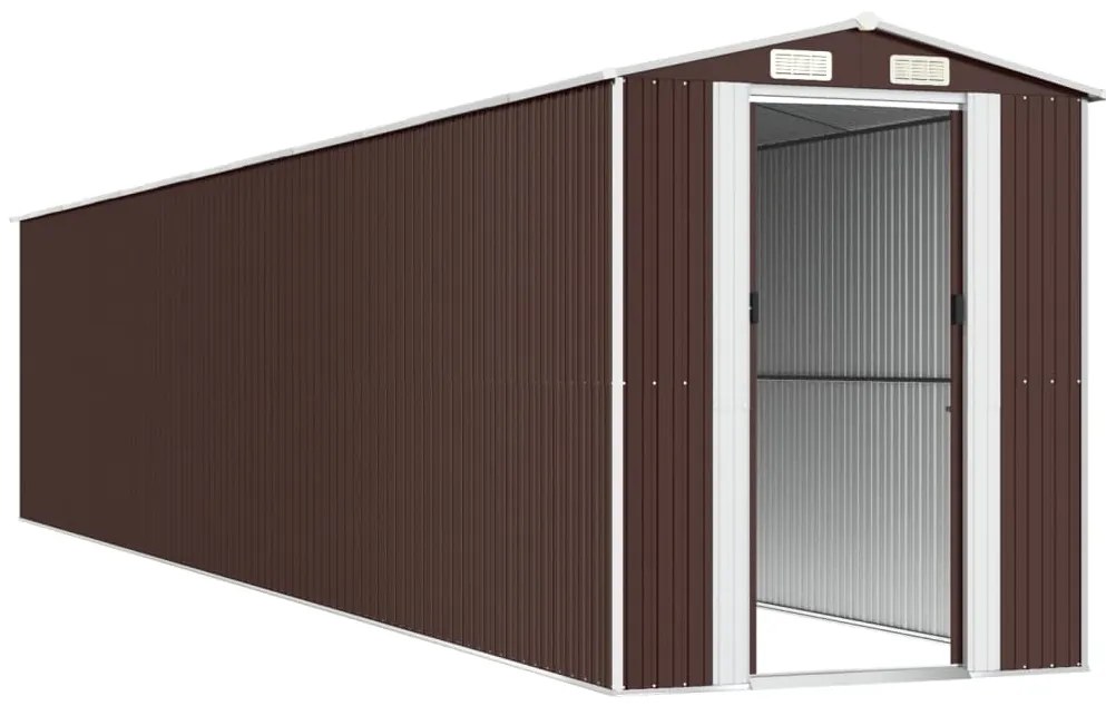 vidaXL Αποθήκη Κήπου Σκούρο καφέ 192x1021x223 εκ. Γαλβανισμένο Ατσάλι