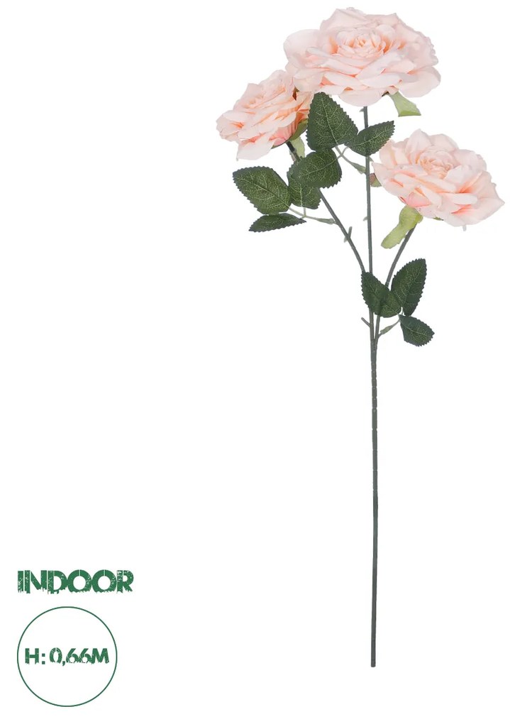 GloboStar® Artificial Garden PALE PINK CLIMBING ROSE BRANCH 21195 Τεχνητό Διακοσμητικό Κλαδί Τριαντάφυλλο απαλό Ροζ Y66cm