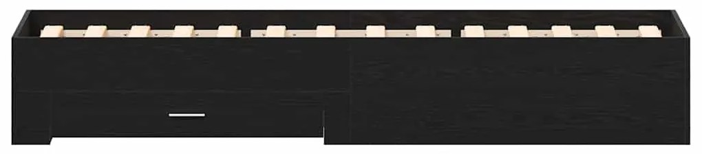 vidaXL Κρεβάτι με Συρτάρια Μαύρη δρυς 90 x 200 cm Επεξεργασμένο ξύλο