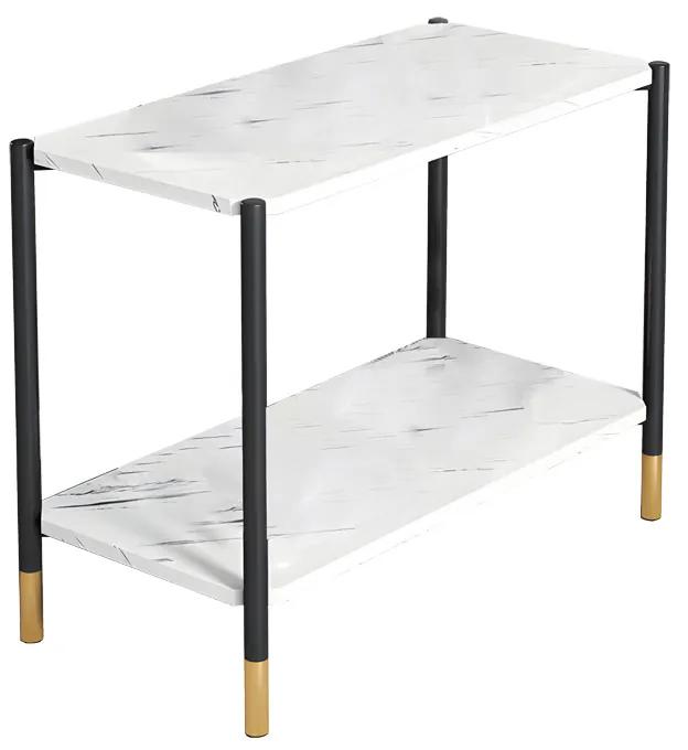 Βοηθητικό τραπέζι Mara MDF λευκό μαρμάρου-μαύρο 80x40x55cm Υλικό: 15mm MDF top  16 mm round tube 072-000065