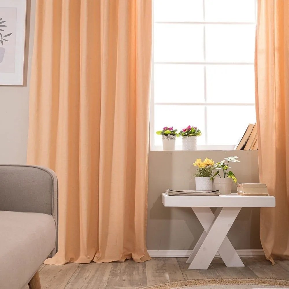 Κουρτίνα Laredo 14 Peach Teoran 140x275 Βαμβάκι-Πολυέστερ