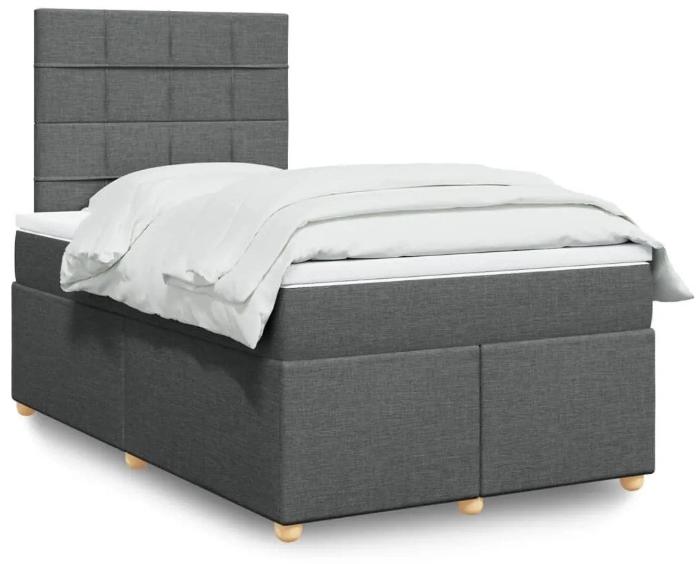 ΚΡΕΒΑΤΙ BOXSPRING ΜΕ ΣΤΡΩΜΑ ΣΚΟΥΡΟ ΓΚΡΙ 120X190 ΕΚ ΥΦΑΣΜΑΤΙΝΟ 3293520