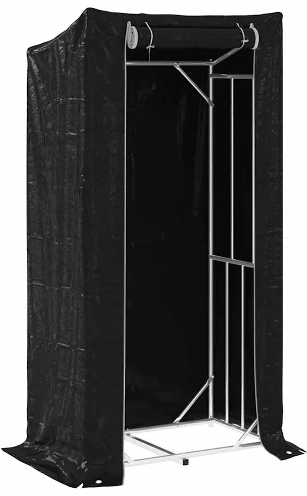 vidaxL Ράφι για καυσόξυλα με κάλυμμα βροχής 100x60x200 εκ.