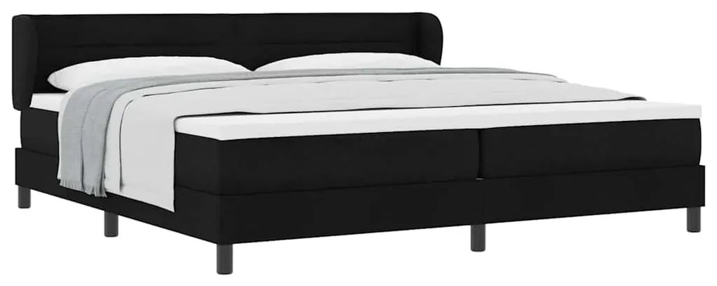 vidaXL Κρεβάτι box spring με στρώμα Μαύρο 200 x 200 cm ύφασμα