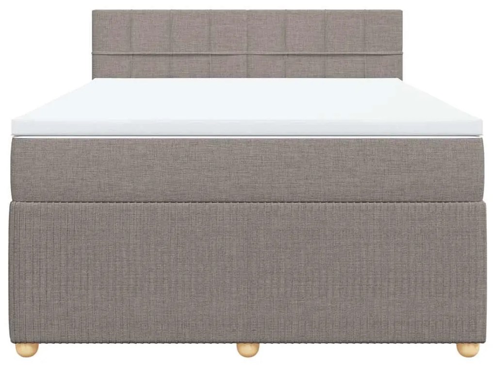 vidaXL Κρεβάτι Boxspring με Στρώμα Taupe 140x200 εκ. Υφασμάτινο