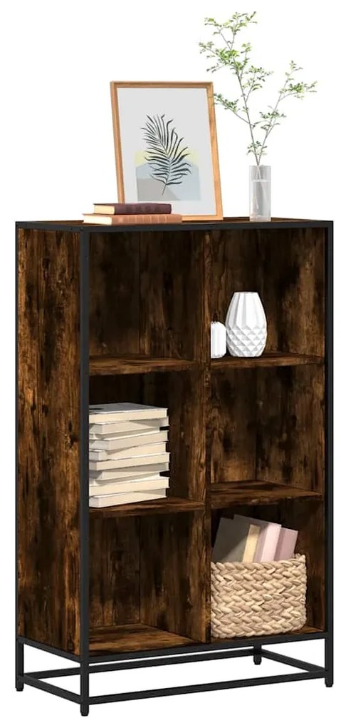 Βιβλιοθήκη Καπνιστή Δρυς 65,5x33x107,5εκ από Επεξεργασμένο Ξύλο