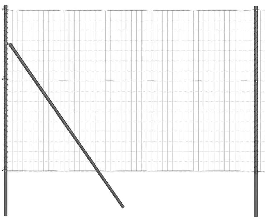 vidaXL Φράχτης με Στήλες. Γκρι 1.6 x 10 m Ατσάλι