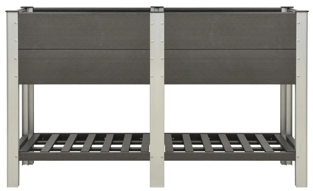 vidaXL Ζαρντινιέρα Υπερυψωμένη με Ράφι Γκρι 150 x 50 x 90 εκ. από WPC