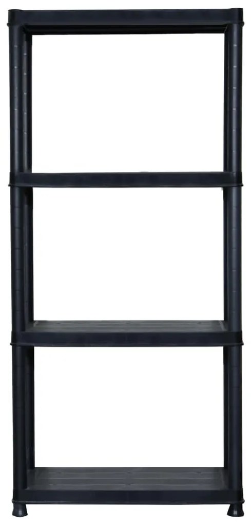 vidaXL Ραφιέρα Αποθήκευσης 4 Επιπέδων Μαύρη 61x30,5x130 εκ. Πλαστική