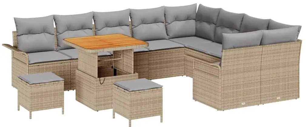 vidaXL Σετ Καναπέ Κήπου 12 pcs Μπεζ, Ανοιχτό Γκρι 80 x 80 x 71 cm