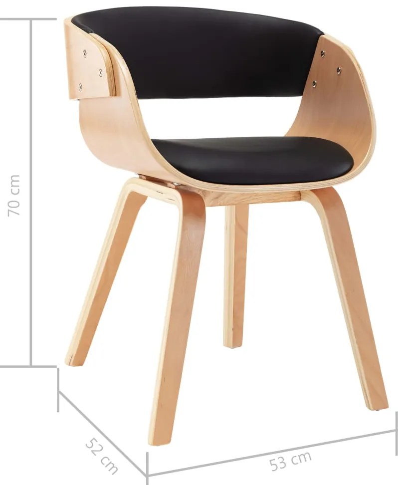 vidaXL Καρέκλες Τραπεζαρίας 4 τεμ. Μαύρες Λυγισμ. Ξύλο/Συνθετικό Δέρμα