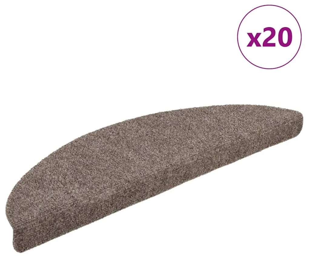 vidaXL Αυτοκόλλητα Πατάκια Σκαλιών 20 τεμ. Μπεζ Ημίκυκλα 56x17x3 εκ.