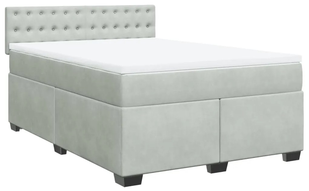 ΚΡΕΒΑΤΙ BOXSPRING ΜΕ ΣΤΡΩΜΑ ΑΝΟΙΧΤΟ ΓΚΡΙ 140X190 ΕΚ. ΒΕΛΟΥΔΙΝΟ 3288618