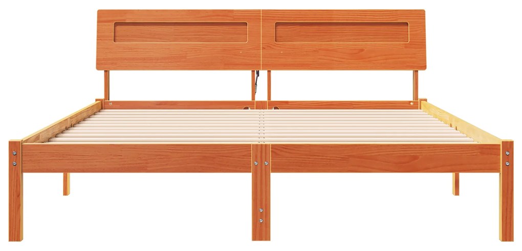 vidaXL Σκελετός Κρεβατιού Καφέ κεριού 160 x 200 cm Μασίφ ξύλο πεύκου
