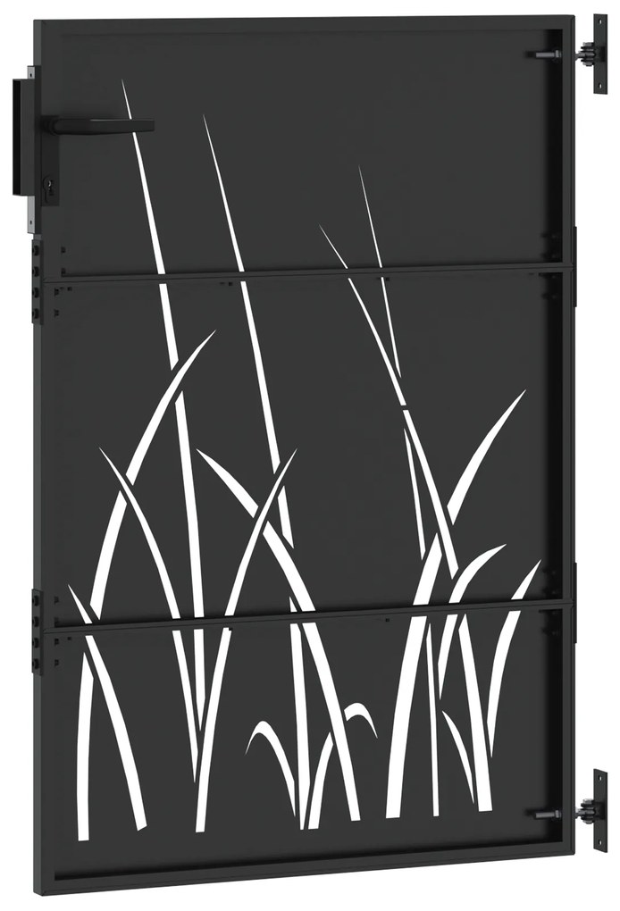 vidaXL Πύλη Κήπου Μαύρο 105 x 125 cm Ατσάλι με Επικάλυψη Πούδρας