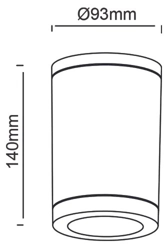 GU10  ROUND CEILING LUMINAIRE 230V AC MATT WHITE IP65 GU10 MAX.7W - SL7033W - SL7033W