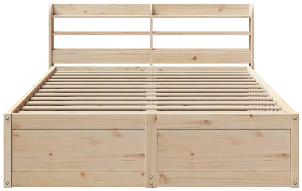 vidaXL Πλαίσιο Κρεβατιού με Κεφαλάρι 120x200 εκ. από Μασίφ Ξύλο Πεύκου