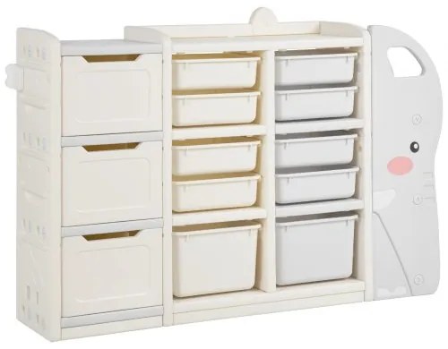 VEVOR 4-Tier Kids Toy Storage with 10 Plastic Movable Bins Elephant-Shape