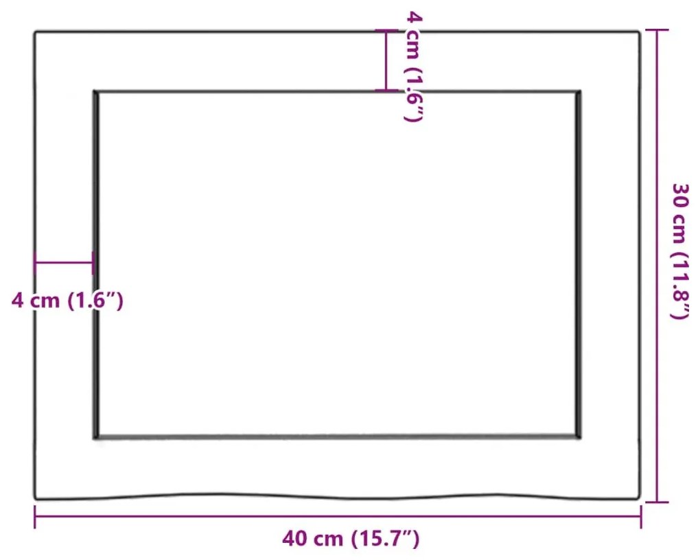 Πάγκος Μπάνιου 40x30x(2-4) εκ. από Ακατέργαστο Μασίφ Ξύλο - Καφέ