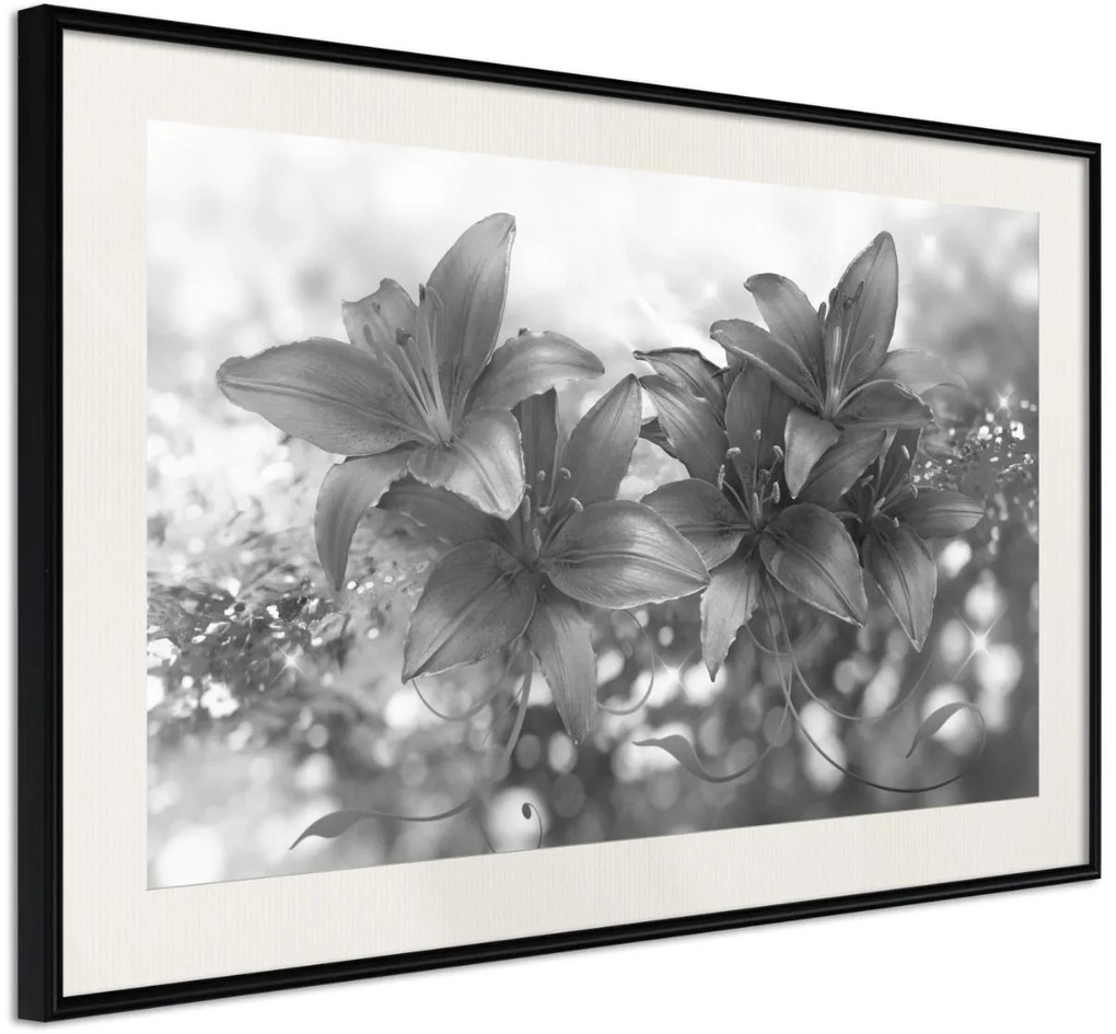 Αφίσα - Dark Lillies - 30x20 - Μαύρο - Με πασπαρτού