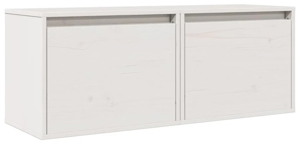 vidaXL Ντουλάπια Τοίχου 2 τεμ. Λευκά 45x30x35 εκ από Μασίφ Ξύλο Πεύκου