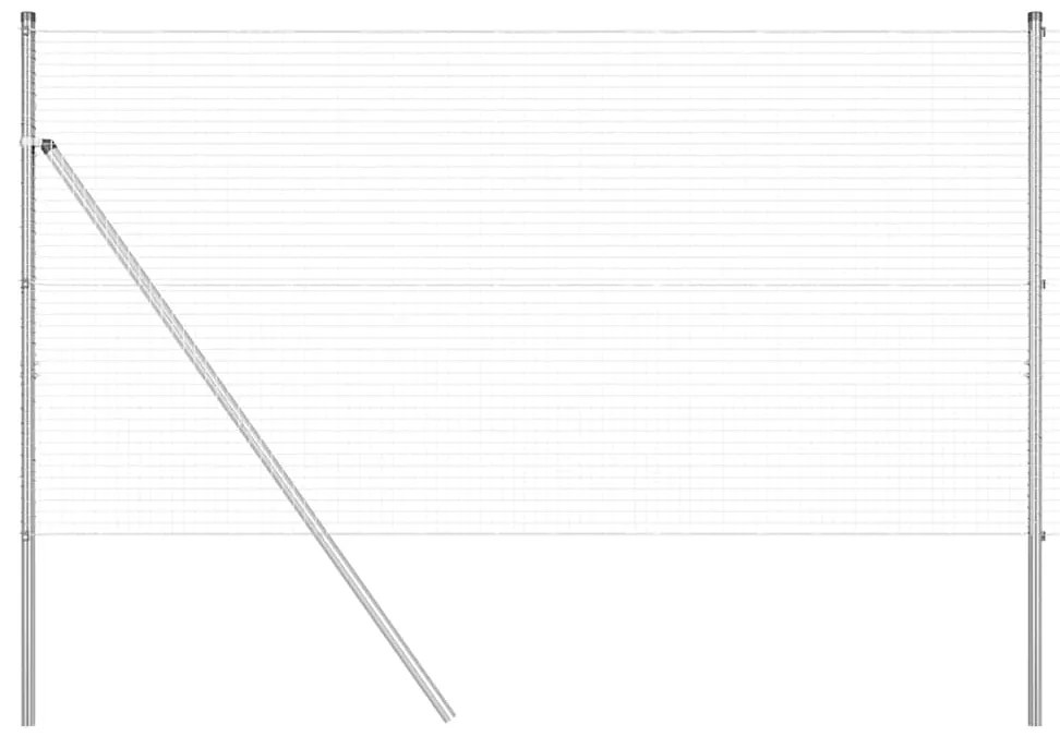 vidaXL Φράχτης με Στήλες. Ασημί 1 x 25 m Ατσάλι