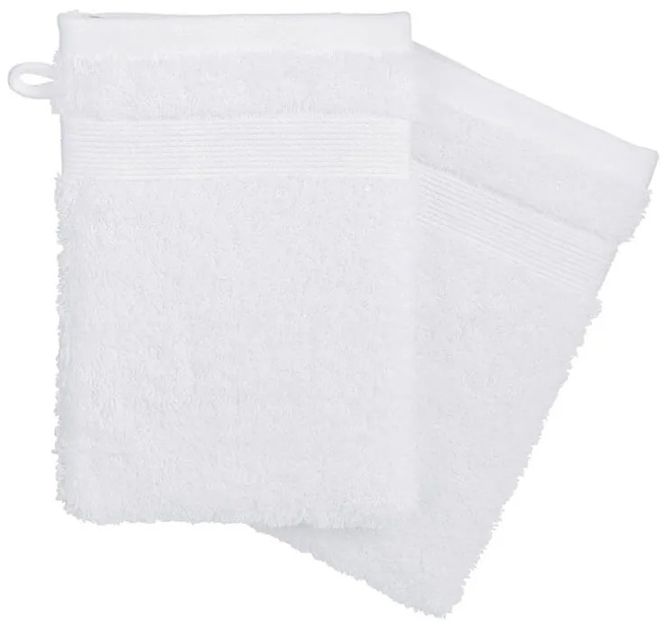 Σετ Γάντια μπάνιου Praia Atmosphera από Βαμβάκι 450gsm, με διαστάσεις 15x21cm - 2 τεμάχια - White