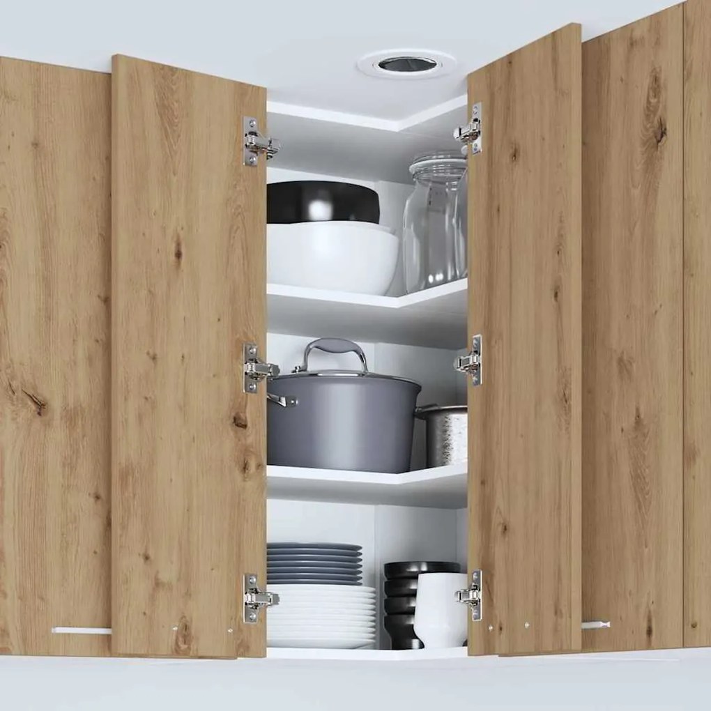 vidaXL Κρεμαστό ντουλάπι Χειροποίητη Δρυς και Λευκό 57 x 57 x 80 εκ.