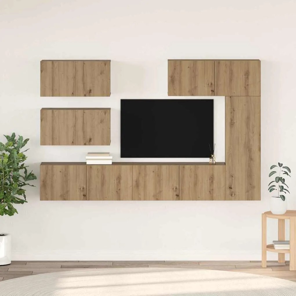 vidaXL Σετ επίπλου τηλεόρασης 6 pcs Artisan Oak Επεξεργασμένο ξύλο