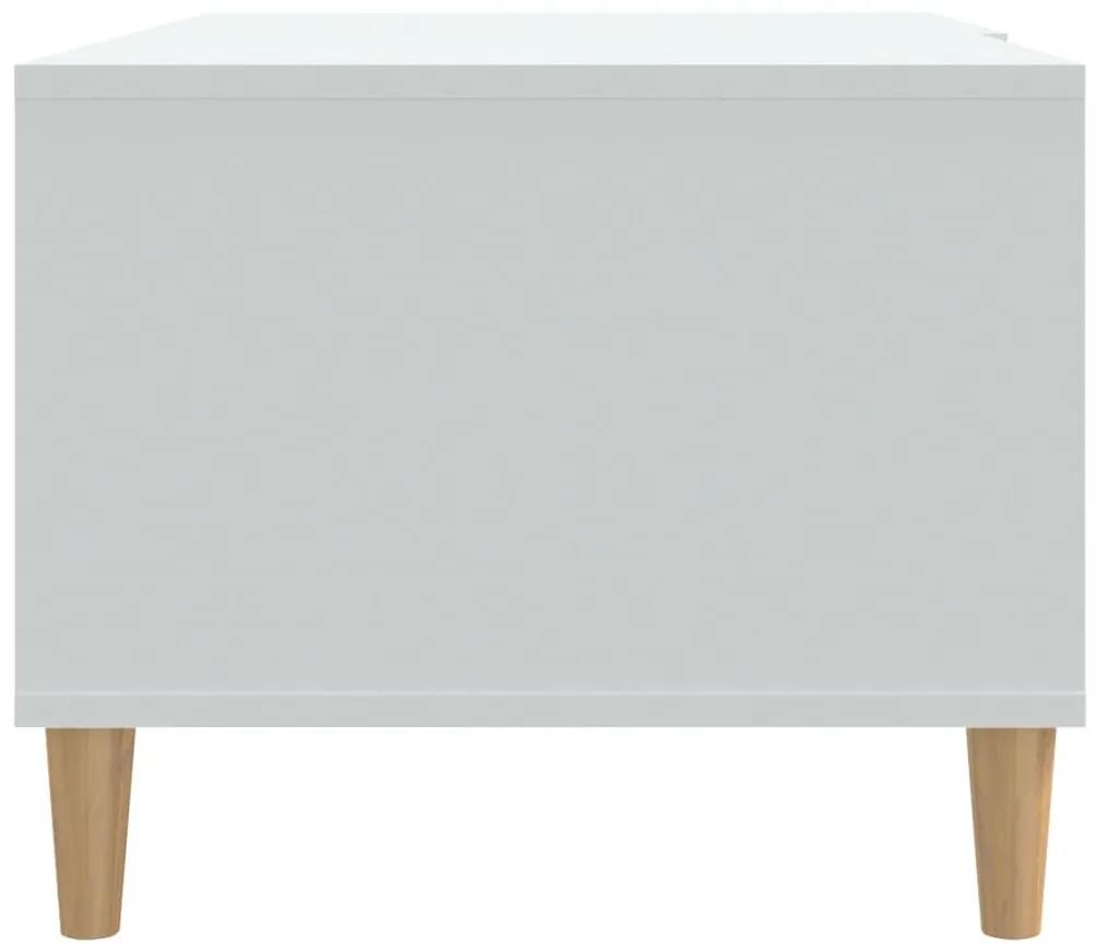 Τραπεζάκι Σαλονιού Λευκό 89,5x50x40 εκ. από Επεξεργασμένο Ξύλο - Λευκό