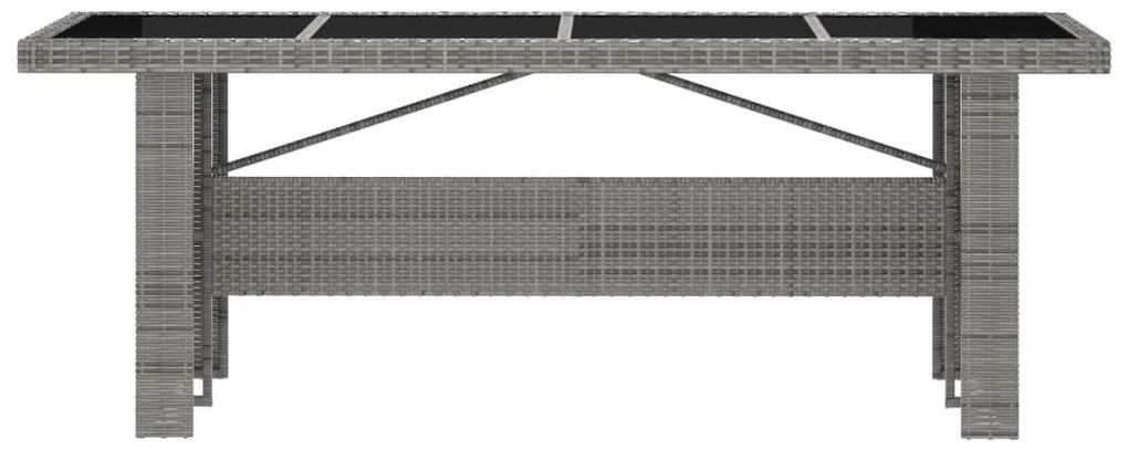 vidaXL Σετ Τραπεζαρίας Εξ. Χώρου 11 τεμ. Γκρι Συνθ. Ρατάν με Μαξιλάρια