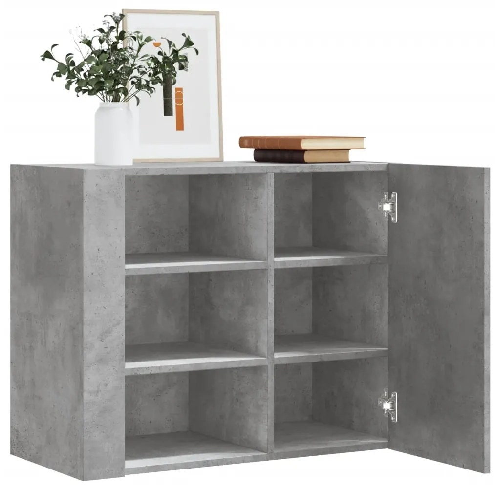 vidaXL Ντουλάπι Τοίχου Γκρι Σκυρ. 75x35x60 εκ. Επεξεργασμένο Ξύλο
