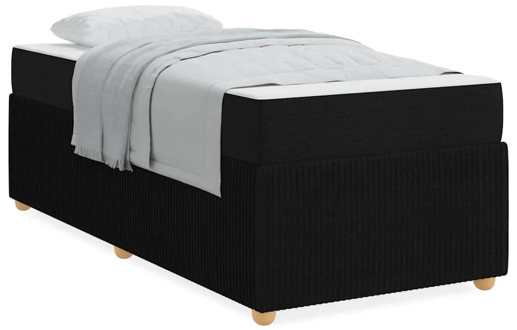 vidaXL Σκελετός Κρεβατιού με στρώμα Μαύρο 80 x 200 cm ύφασμα