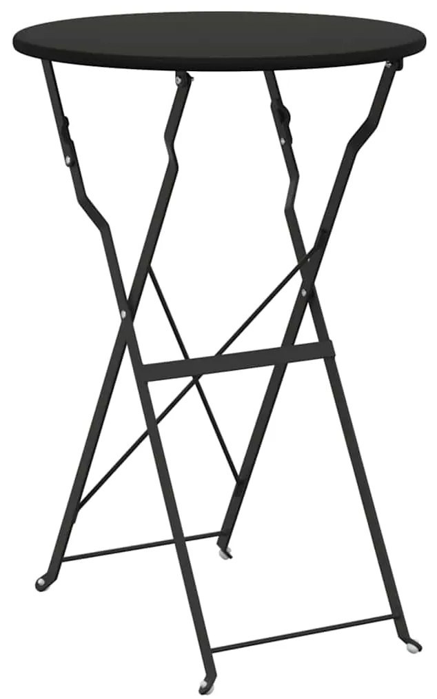 vidaXL Τραπέζι Bistro Ανθρακί Ø50x71 εκ Ατσάλι με Πούδρα