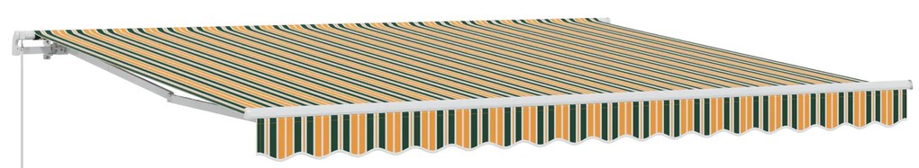 vidaXL Ανασυρόμενη Τέντα Πράσινη και Κίτρινη 400x300 εκ.