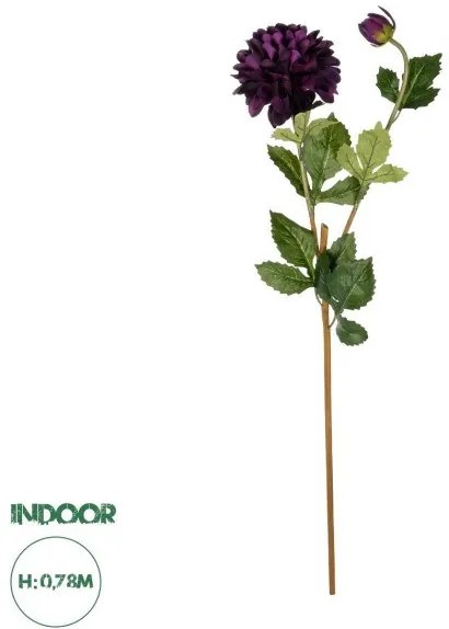 Artificial Garden PURPLE DHALIA BRANCH 21323 Τεχνητό Διακοσμητικό Μωβ Κλαδί Ντάλια Y78cm Globostar-21323-Μωβ 21323