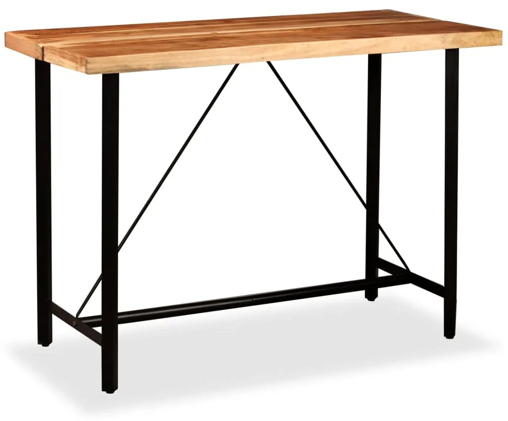 vidaXL Σετ Επίπλων Μπαρ 7 Τεμαχίων Μασίφ Ξύλο Ακακίας / Γνήσιο Δέρμα