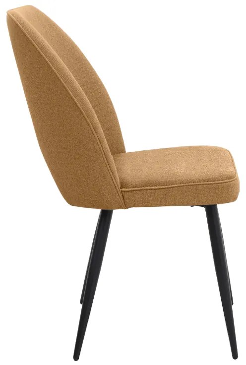 Καρέκλα τραπεζαρίας Christy Megapap μουσταρδί ύφασμα - μεταλλικό μαύρο πόδι 47x59x90εκ.