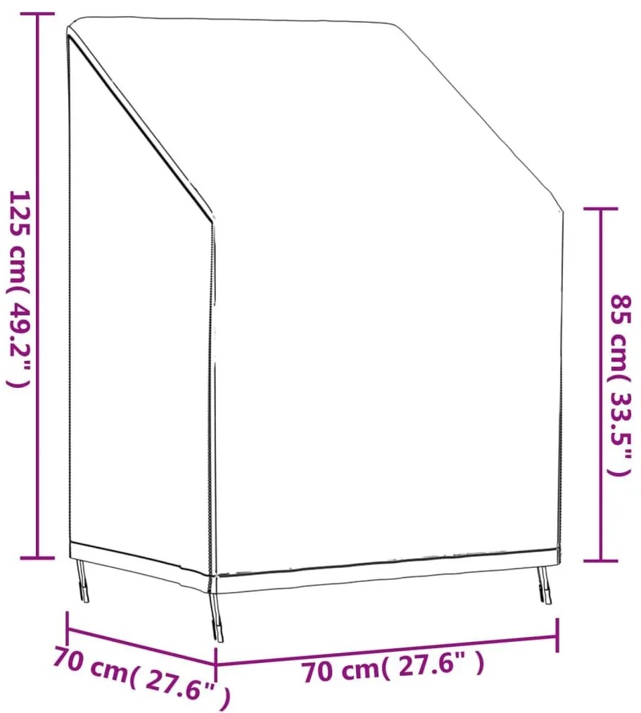 Κάλυμμα Καρέκλας Κήπου Μαύρο 70x70x85/125 εκ. 420D Ύφ. Oxford - Μαύρο