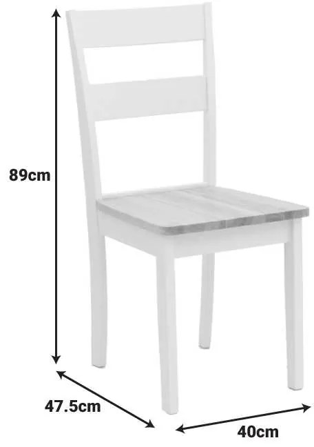 Καρέκλα York pakoworld σε λευκή-φυσική απόχρωση 39.5x47.5x89εκ