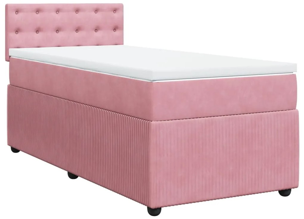 ΚΡΕΒΑΤΙ BOXSPRING ΜΕ ΣΤΡΩΜΑ ΡΟΖ 90X190 ΕΚ. ΒΕΛΟΥΔΙΝΟ 3289919