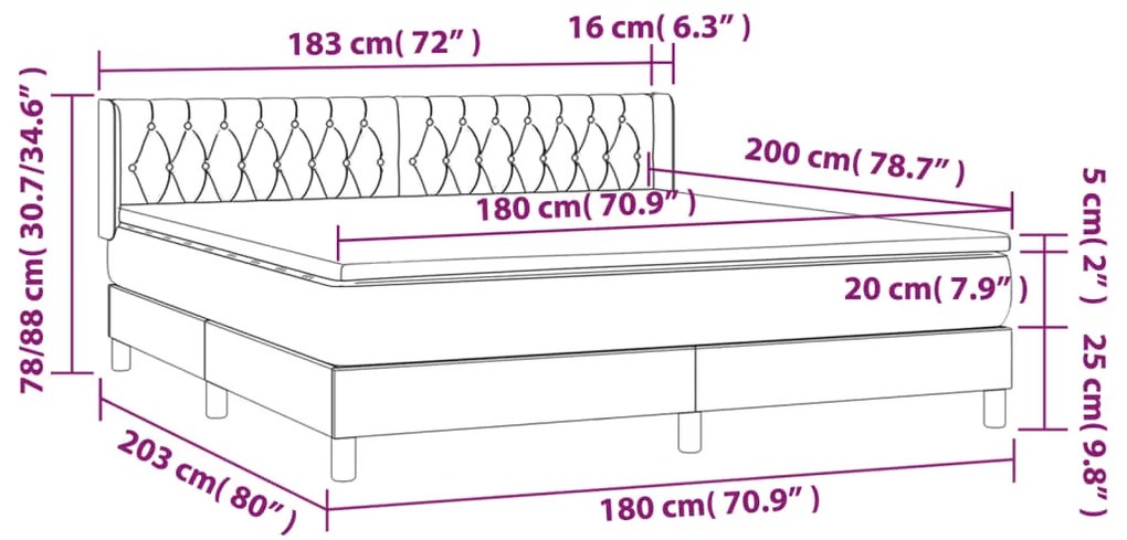 ΚΡΕΒΑΤΙ BOXSPRING ΜΕ ΣΤΡΩΜΑ ΣΚΟΥΡΟ ΜΠΛΕ 180X200 ΕΚ. ΒΕΛΟΥΔΙΝΟ 3131157