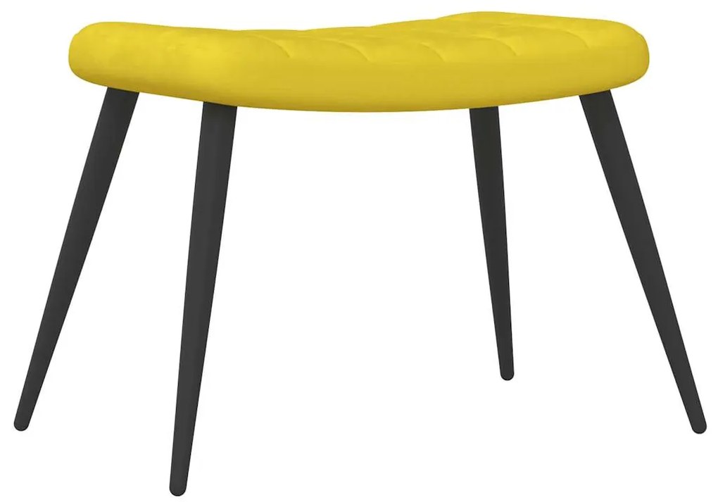 vidaXL Πολυθρόνα Relax Κίτρινη Μουσταρδί Βελούδινη με Σκαμπό