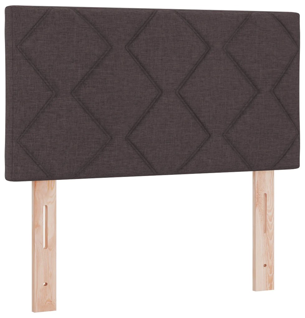 vidaXL Κρεβάτι Box Spring με Στρώμα - Σκούρο Καφέ, 80x200 εκ., Ύφασμα